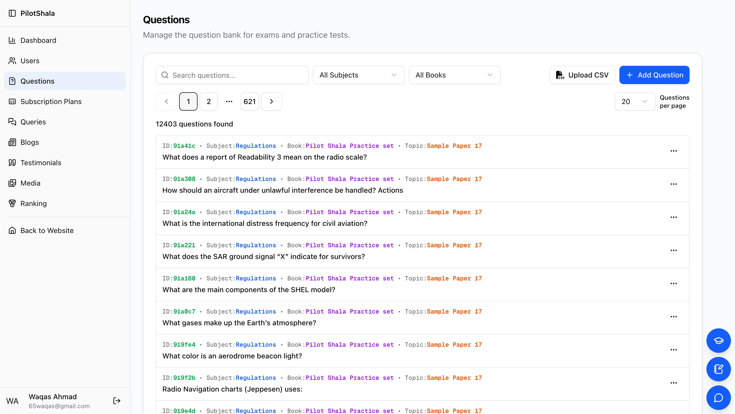 Question Bank (Admin)